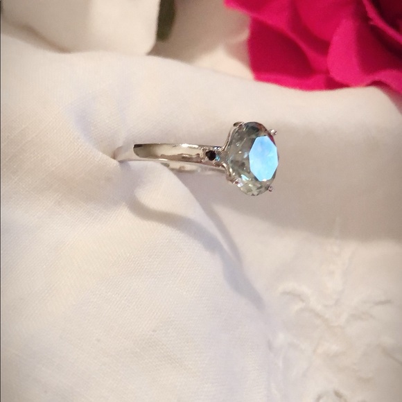 Ice Blue Moissanite Engagement Ring - Picture 6 of 8